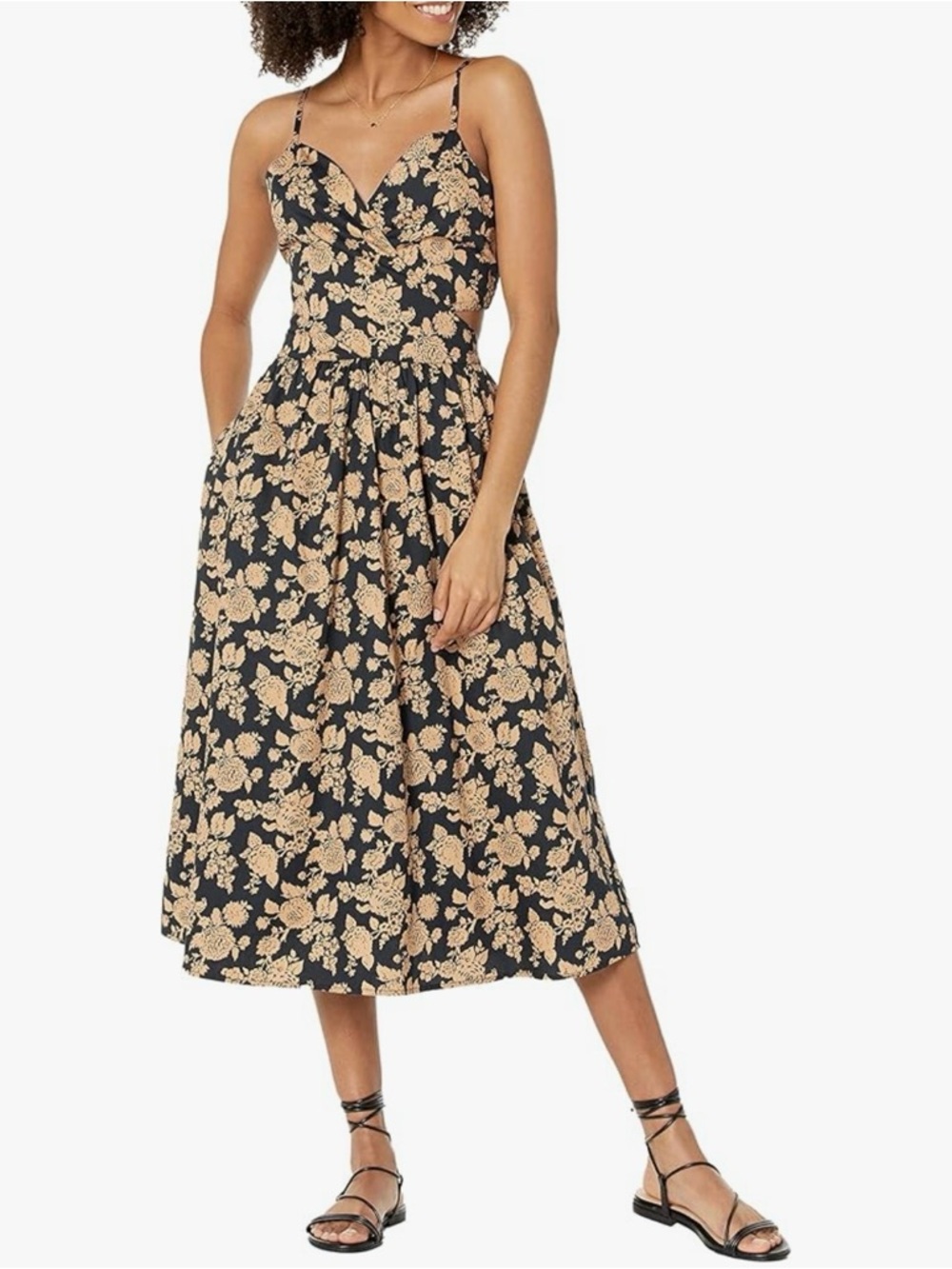 Cotton floral midi dress